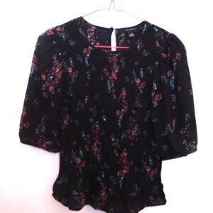 Tamara H Floral Printed Women's Blouse with Short Sleeves